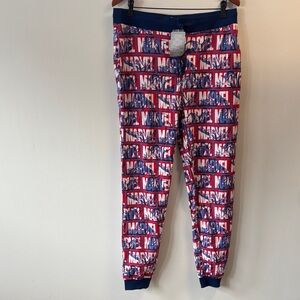 Disney Marvel Red and Blue Graphic Jogger style pajama pants sz M NWT